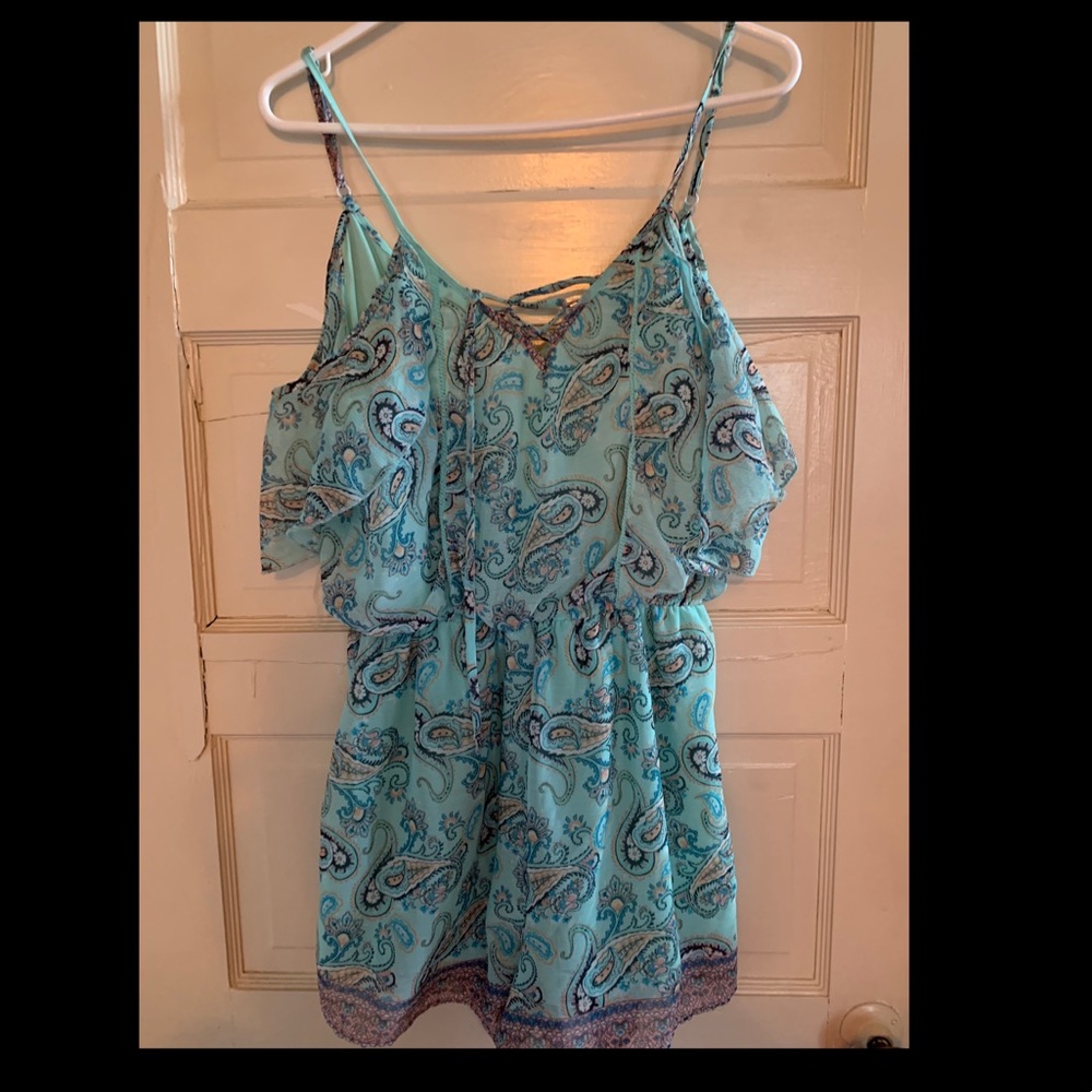 Paisley blue romper